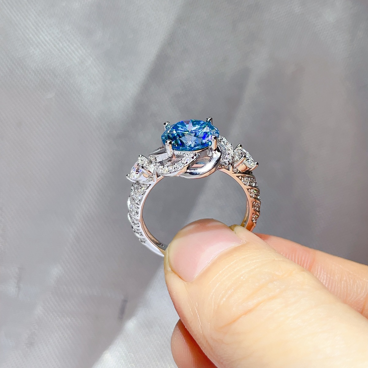 3 Carat 925 Sterling Silver Moissanite Ring 4