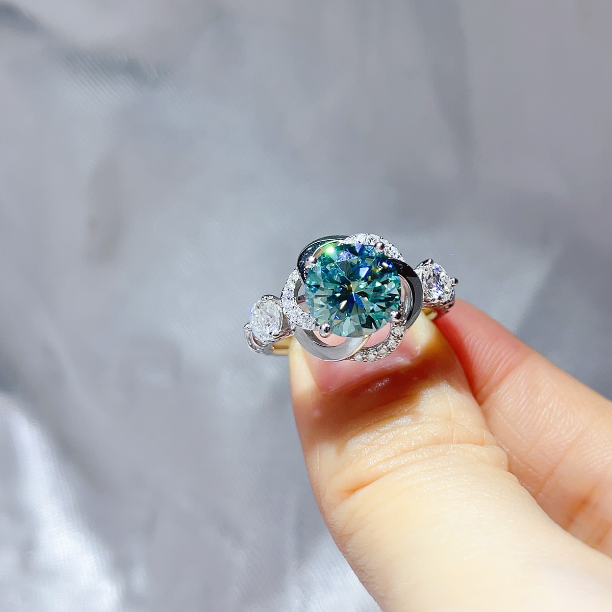 3 Carat 925 Sterling Silver Moissanite Ring 2