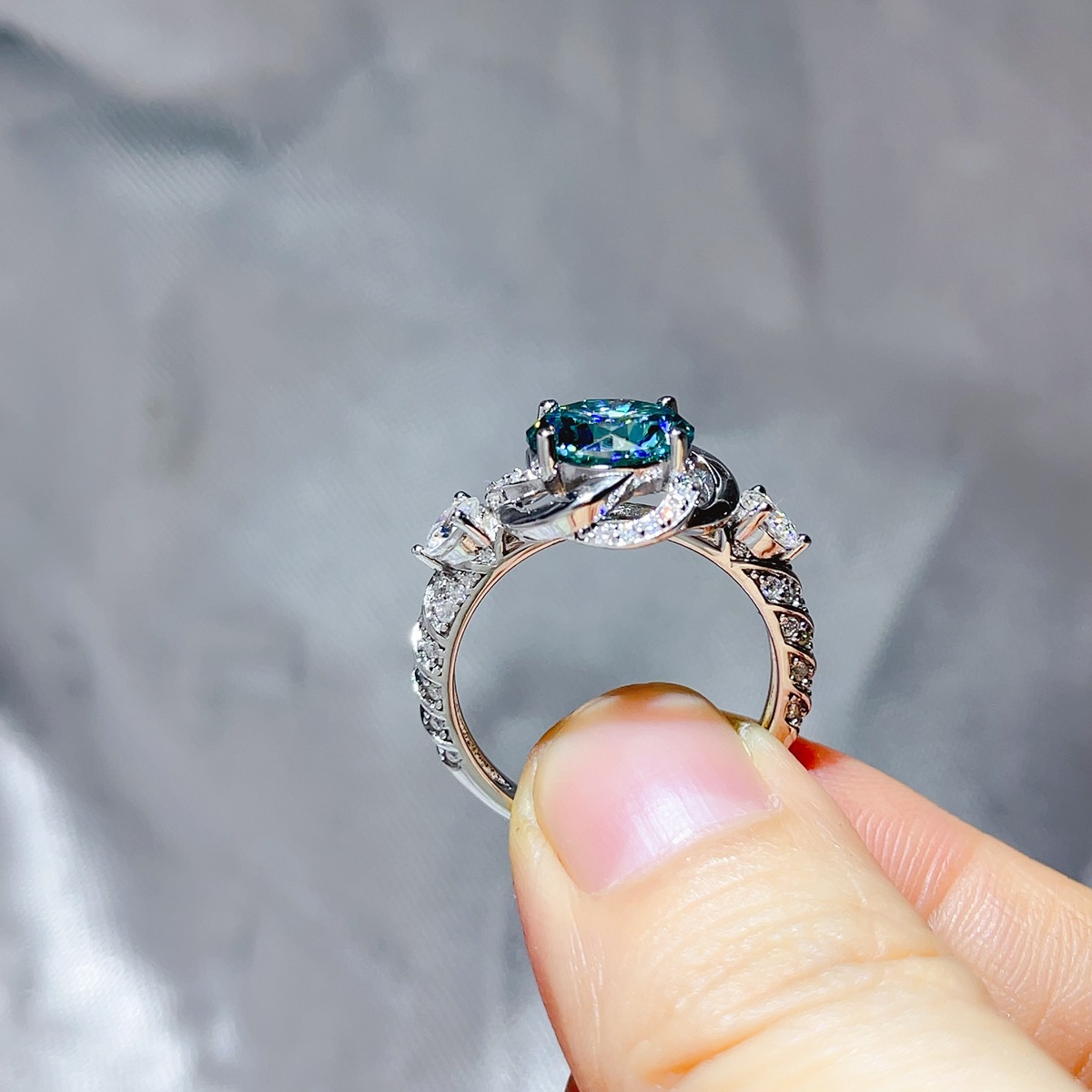 3 Carat 925 Sterling Silver Moissanite Ring 3