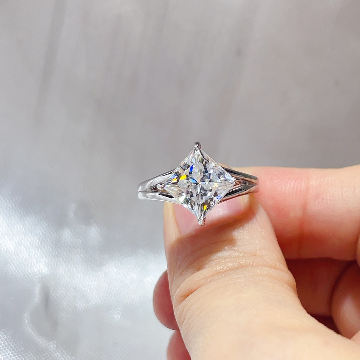 3 Carat 925 Sterling Silver Moissanite Ring 2
