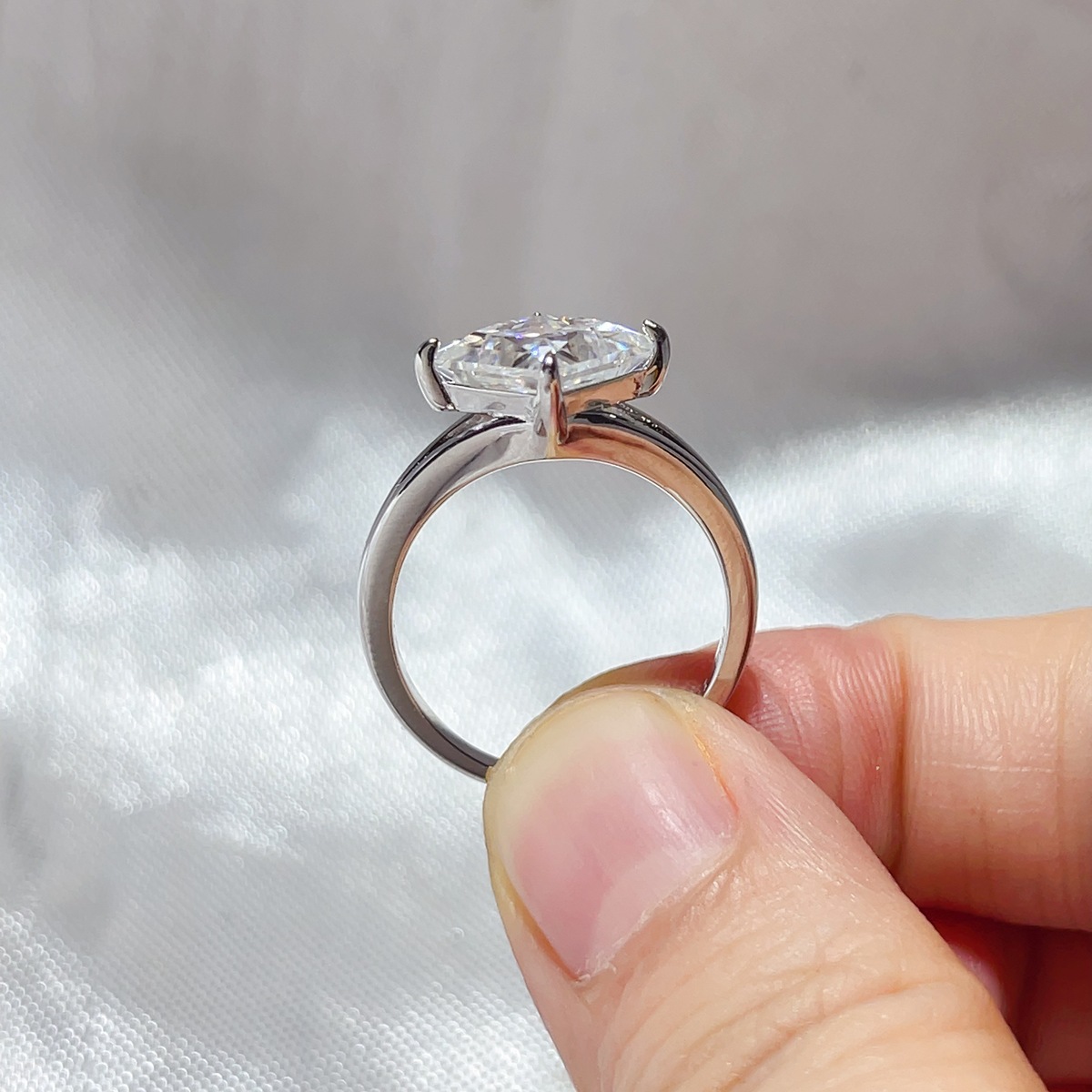 3 Carat 925 Sterling Silver Moissanite Ring 3