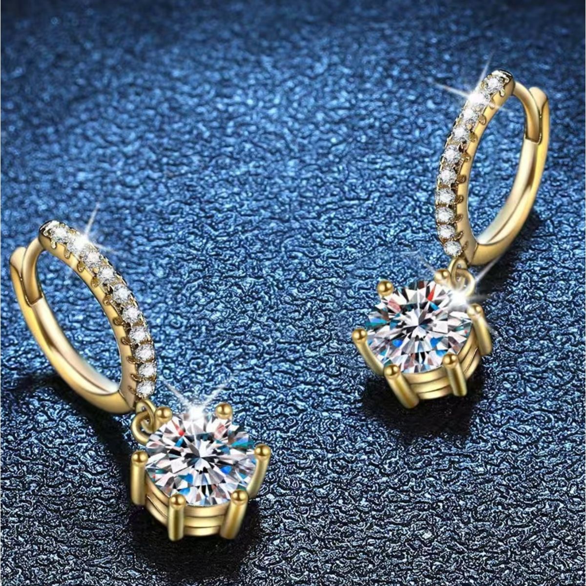 1 Carat 925 Sterling Silver Moissanite Drop Earrings 3