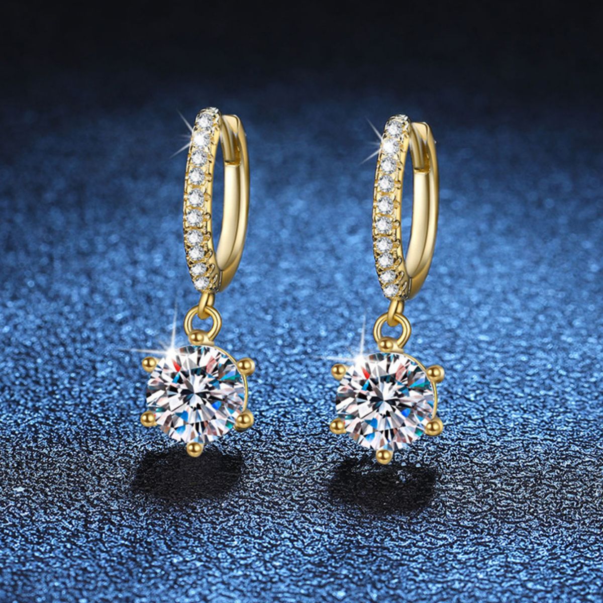 1 Carat 925 Sterling Silver Moissanite Drop Earrings 2