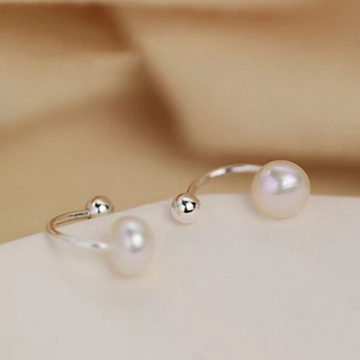 925 Sterling Silver Pearl Stud Earrings 3