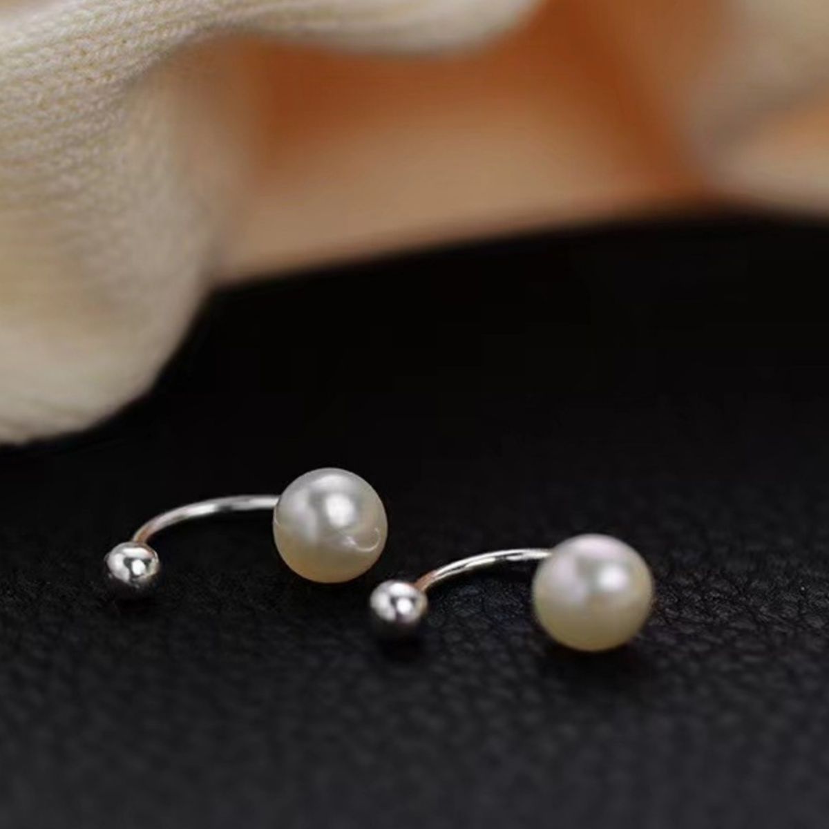 925 Sterling Silver Pearl Stud Earrings 4