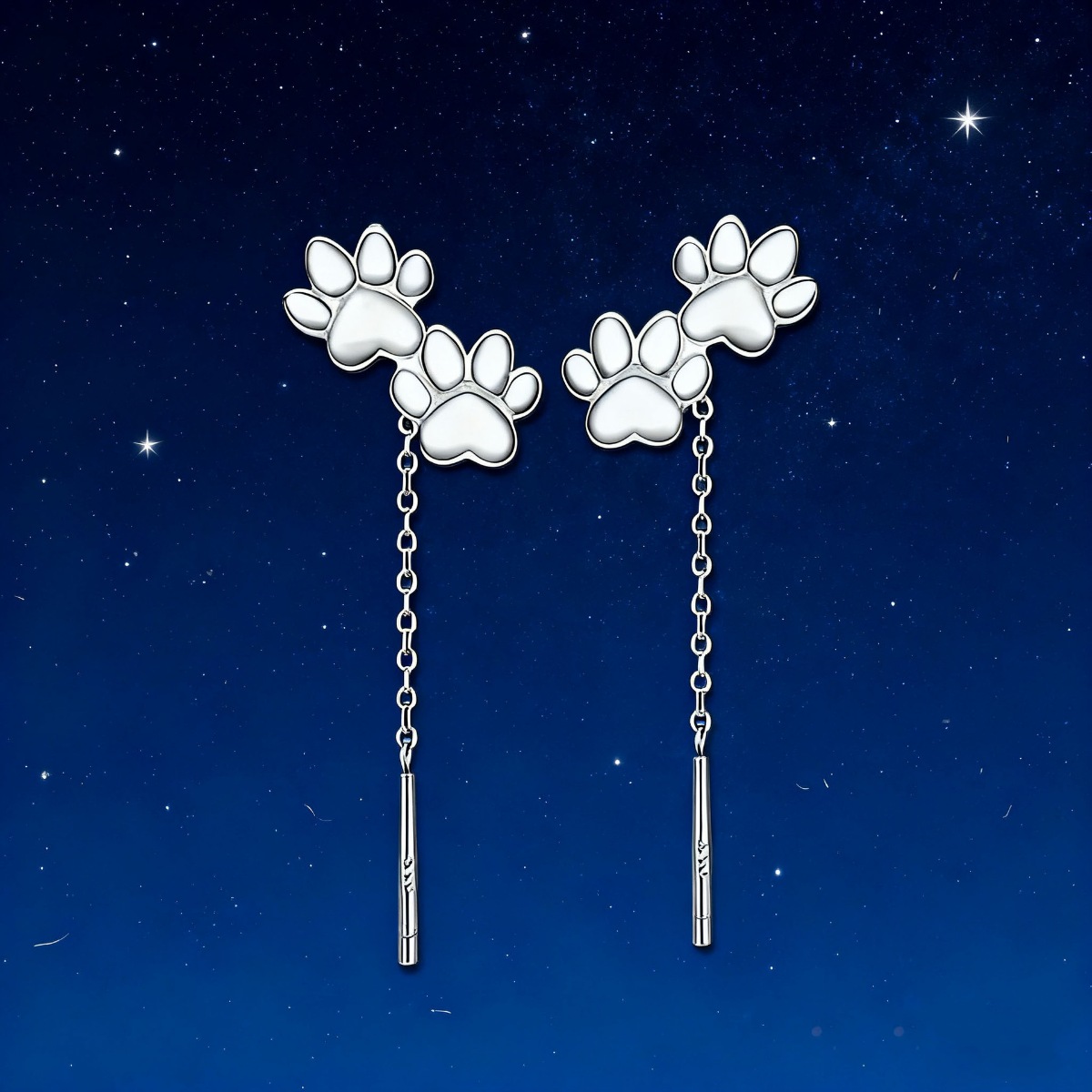 Paw Shaped Drop Earrings 2