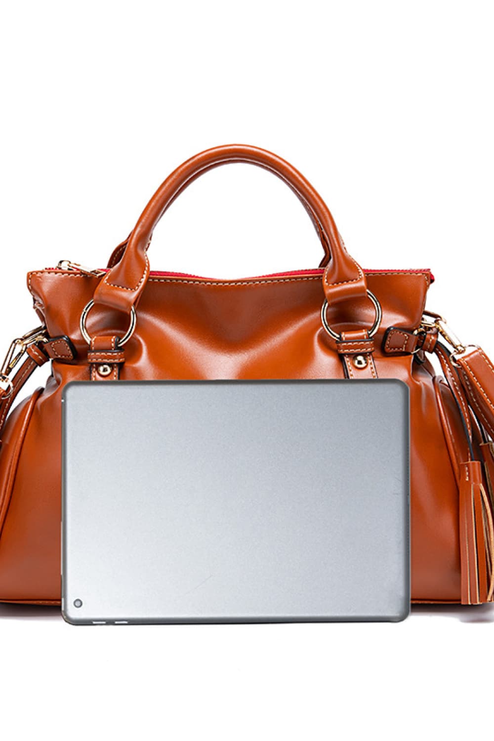 PU Leather Handbag with Tassels 3