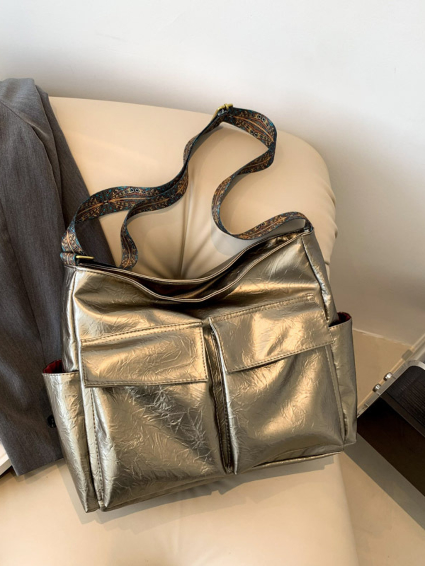 Adjustable Strap Multi Pocket Handbag 2
