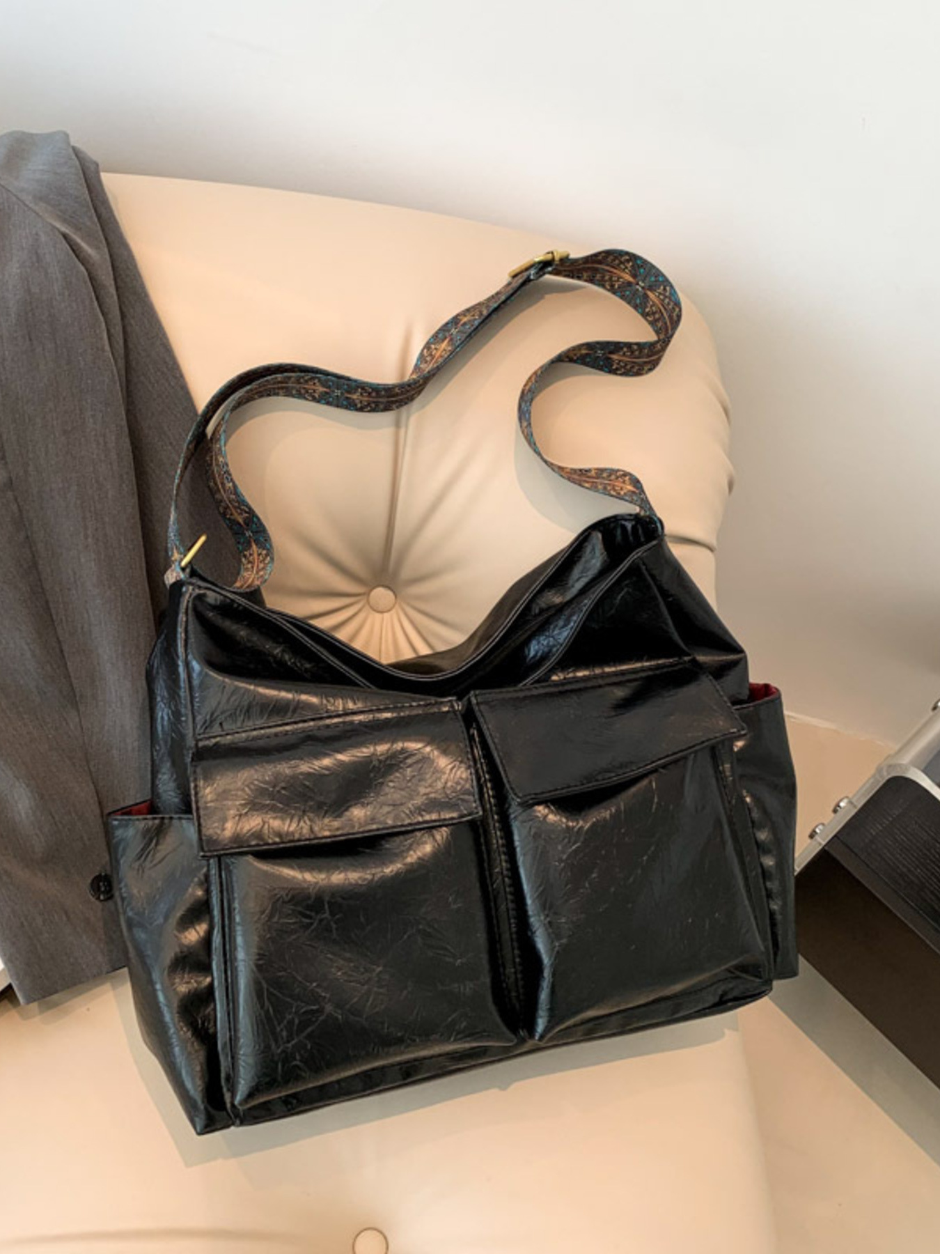 Adjustable Strap Multi Pocket Handbag 4