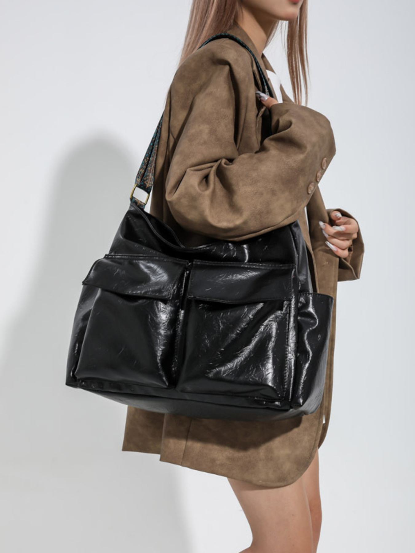 Adjustable Strap Multi Pocket Handbag 3