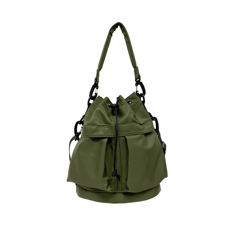 Drawstring Nylon Bucket Bag 2