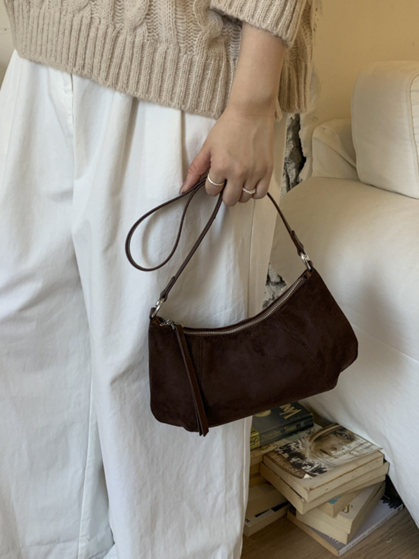Vintage Suede Crossbody Bag 2