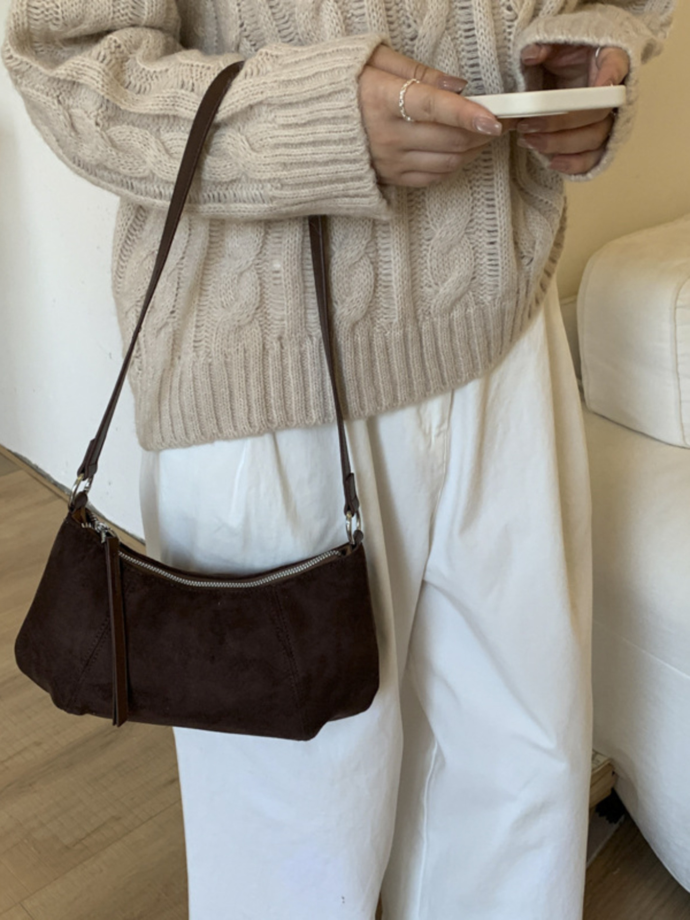 Vintage Suede Crossbody Bag 3