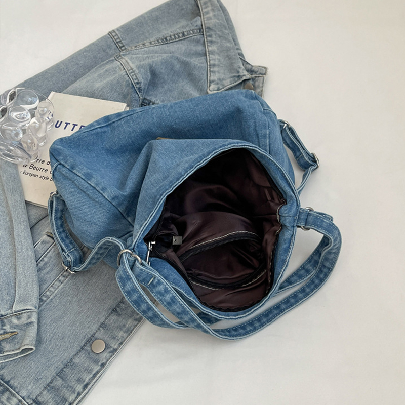 Adjustable Strap Denim Shoulder Bag 3