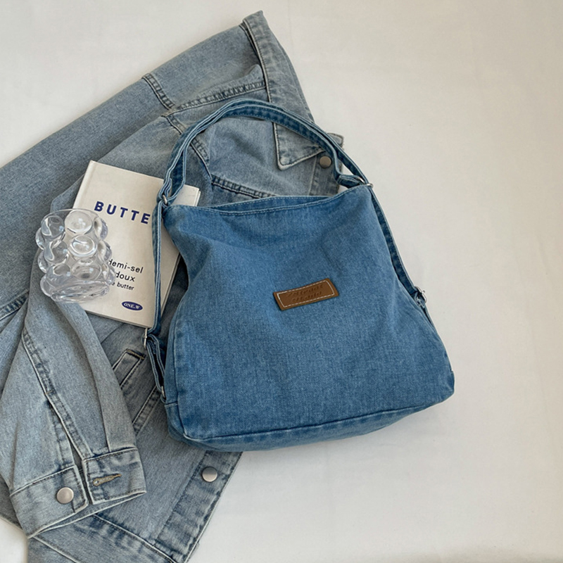 Adjustable Strap Denim Shoulder Bag 2