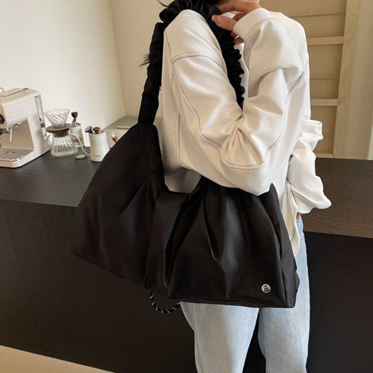 Ruched Large Tote Bag 3
