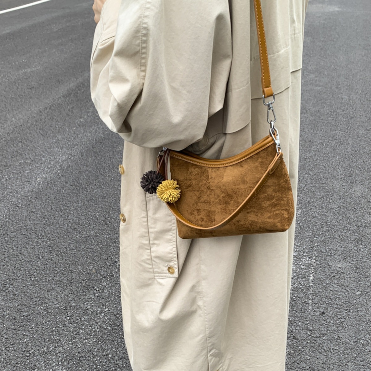 Suede Crossbody Bag with Adjustable Shoulder Strap 4