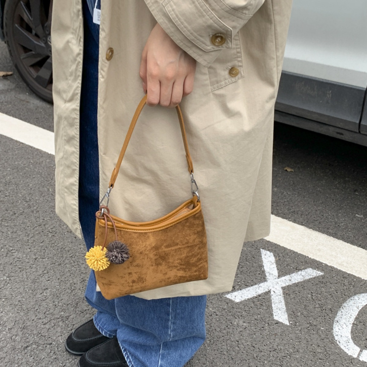Suede Crossbody Bag with Adjustable Shoulder Strap 2
