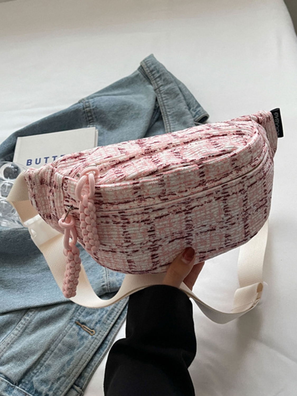 Contrast Plaid Polyester Crossbody Bag 2