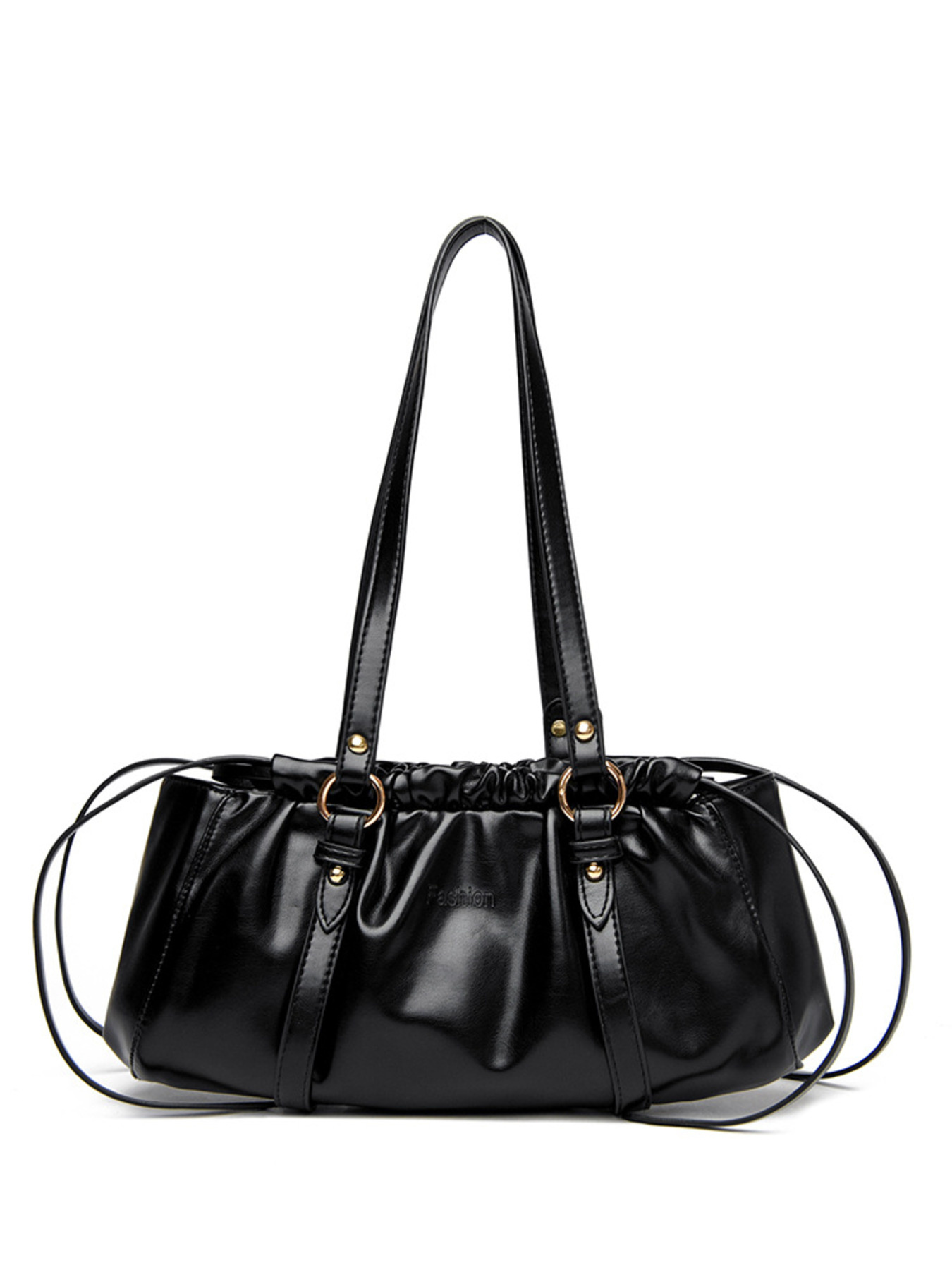 Ruched Leather Shoulder Bag 2