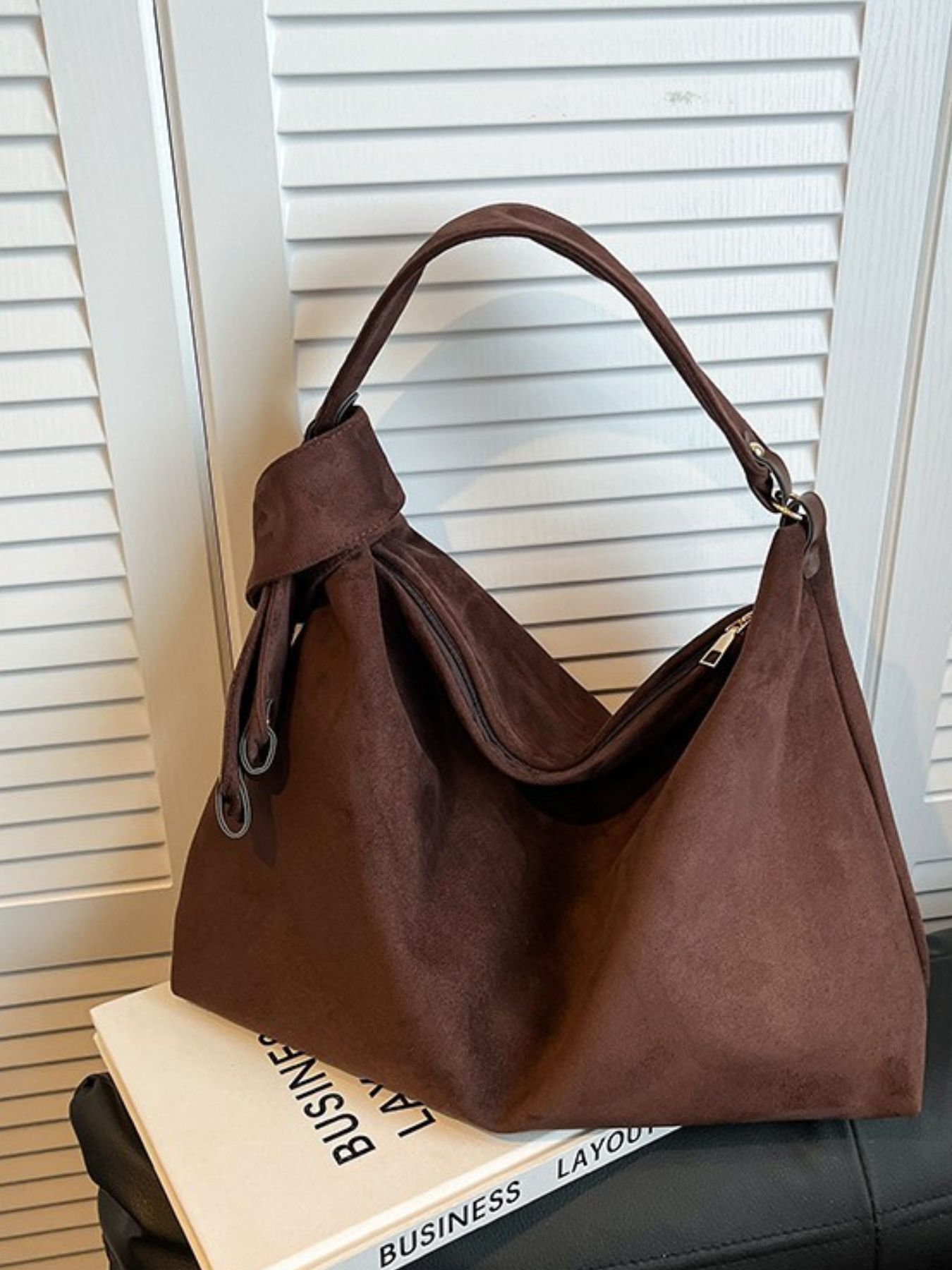 Suede Knot Shoulder Bag 4