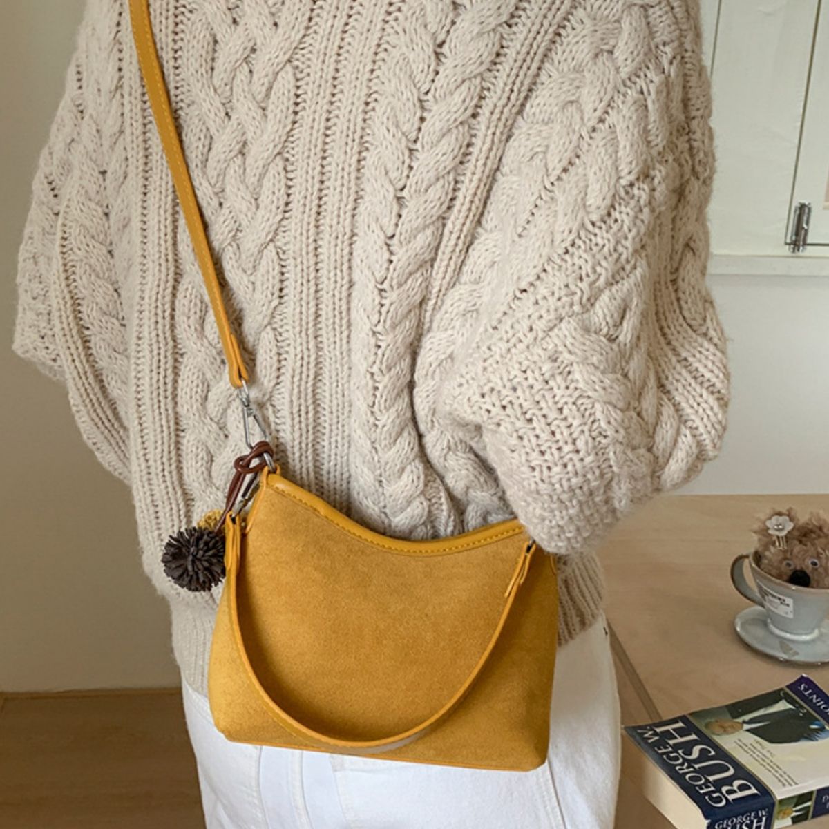 Suede Crossbody Bag with Adjustable Shoulder Strap 3