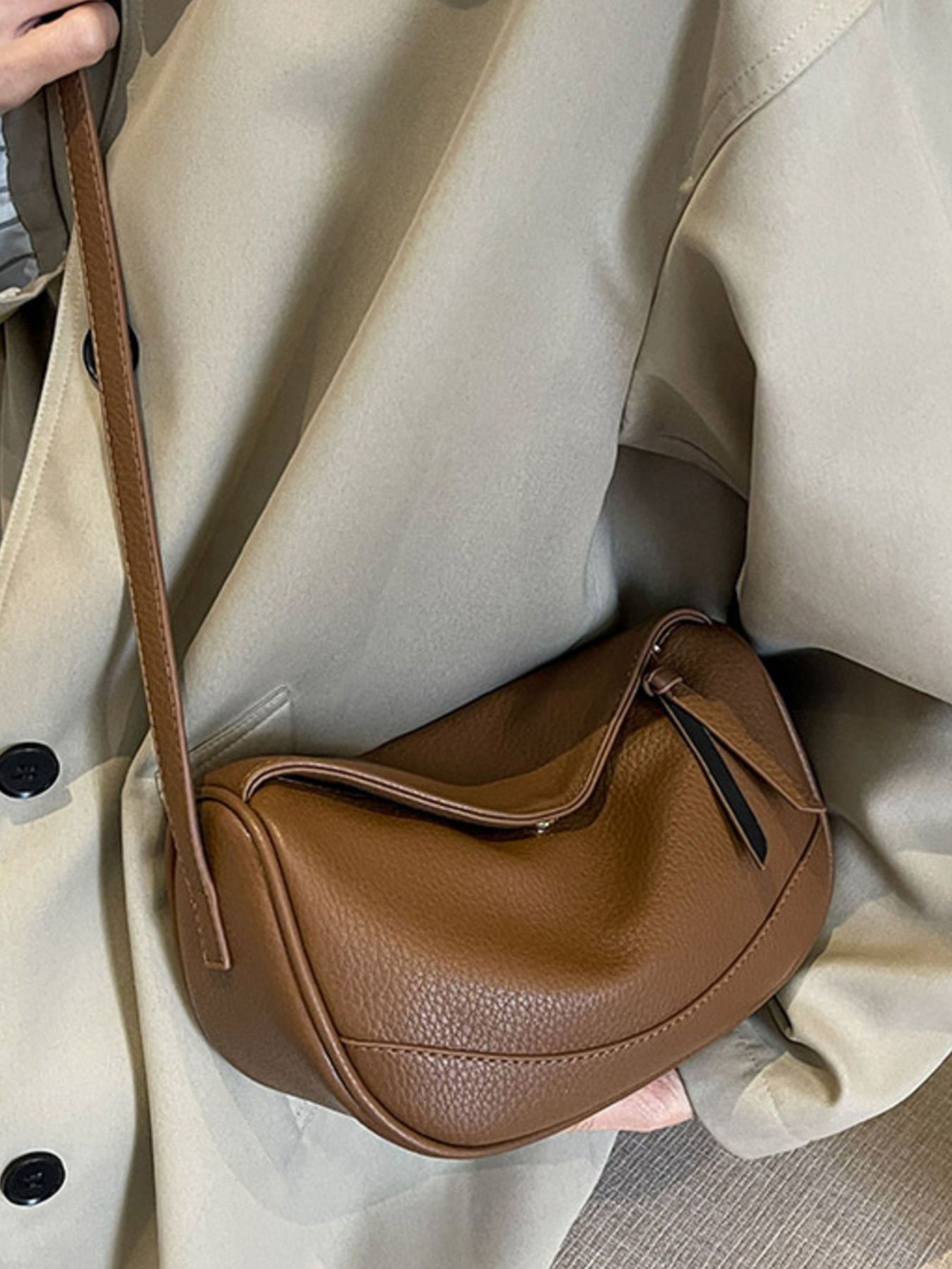 Minimalist Style Leather Crossbody Bag 4