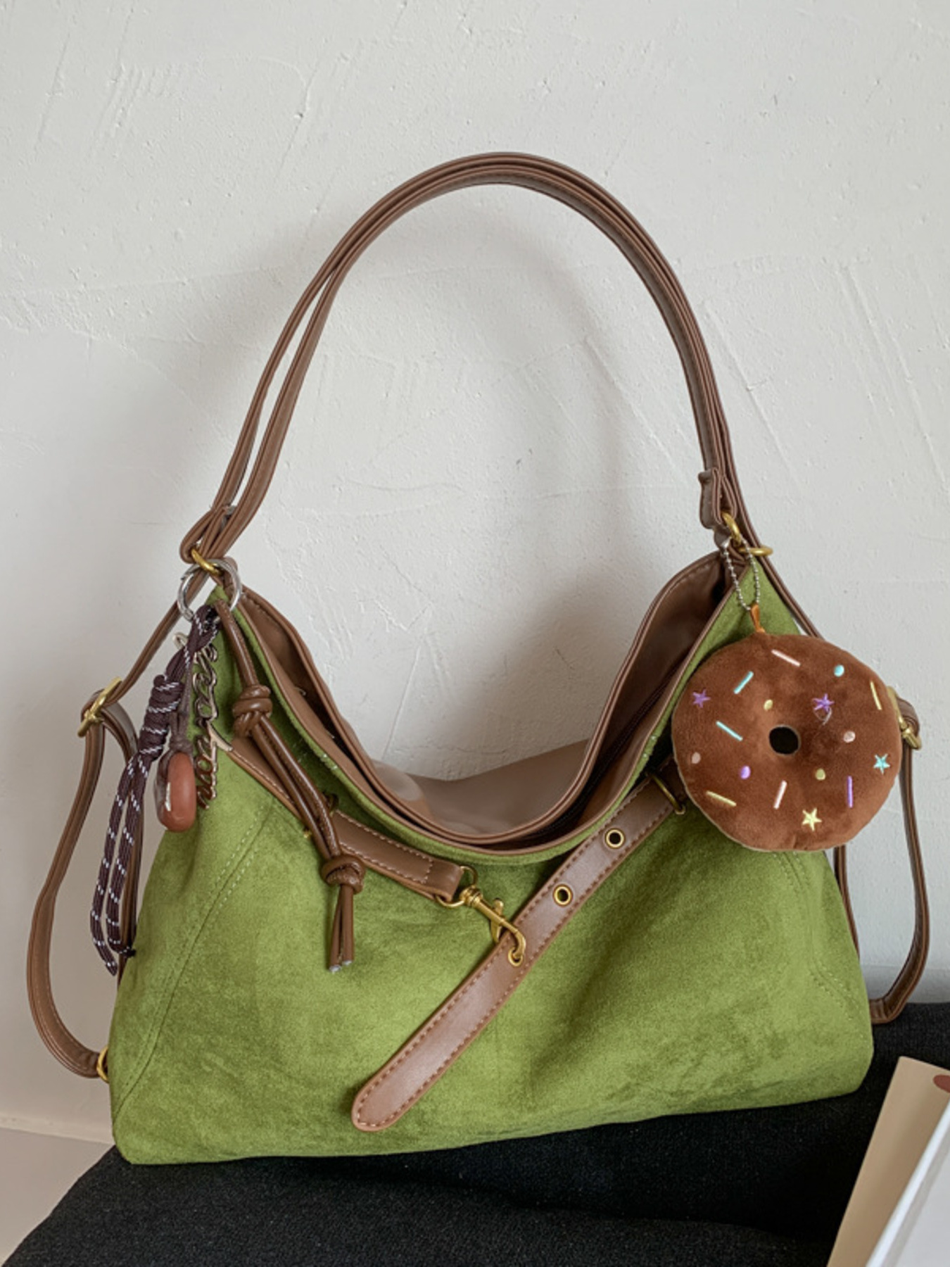 Adjustable Strap Handbag with Charm 4