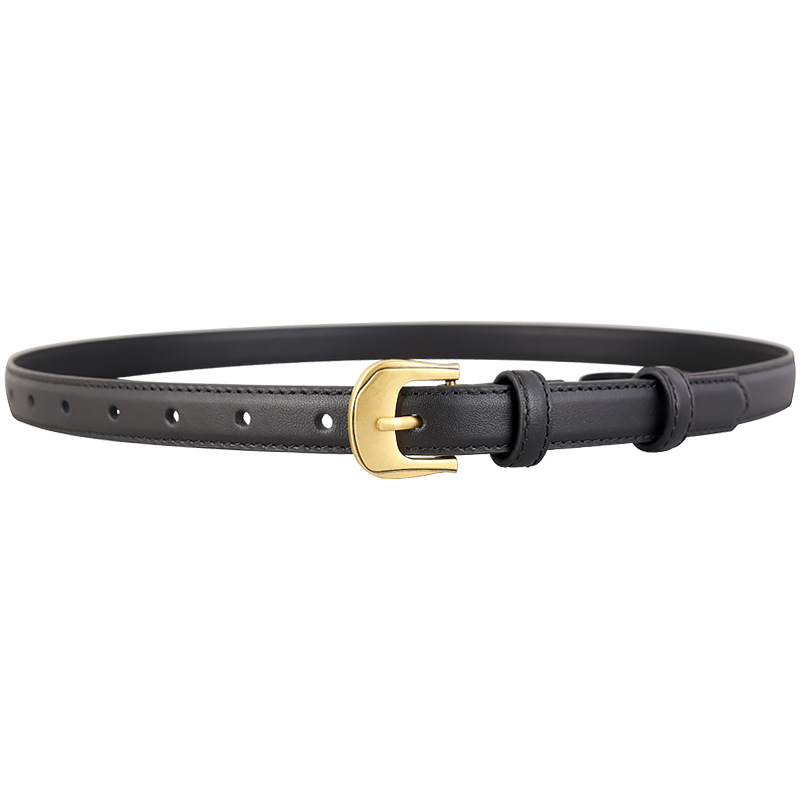 Leather Belt with Golden Buckle 4