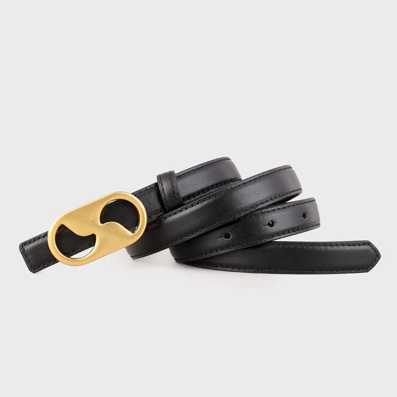 Leather Belt with Golden Buckle 2