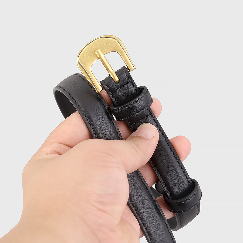 Leather Belt with Golden Buckle 2