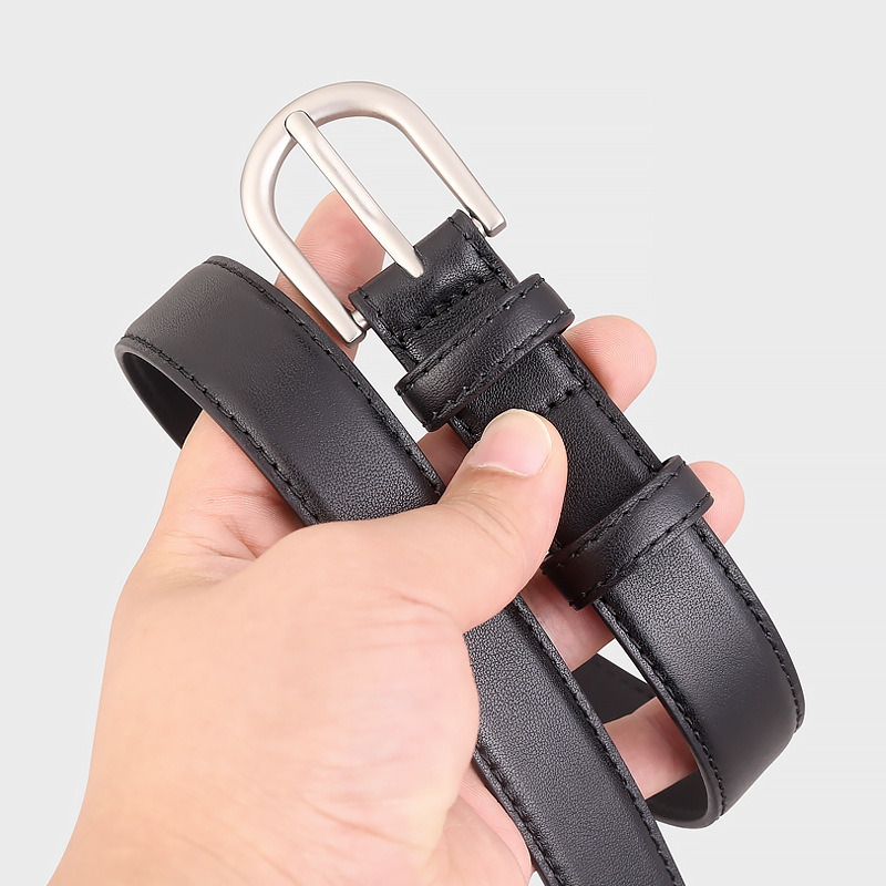 Leather Belt with Silver Buckle 2