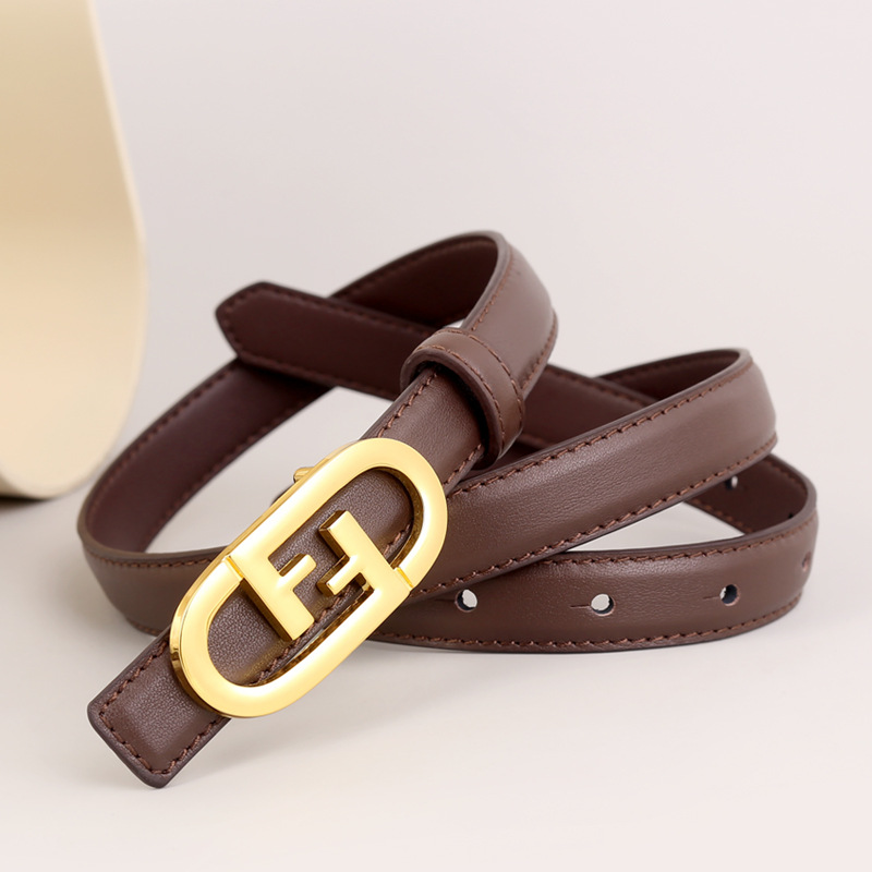 Leather Belt with Golden Buckle 2