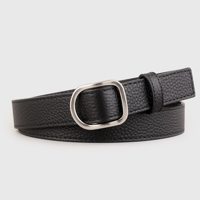 Leather Belt with Silver Buckle 3