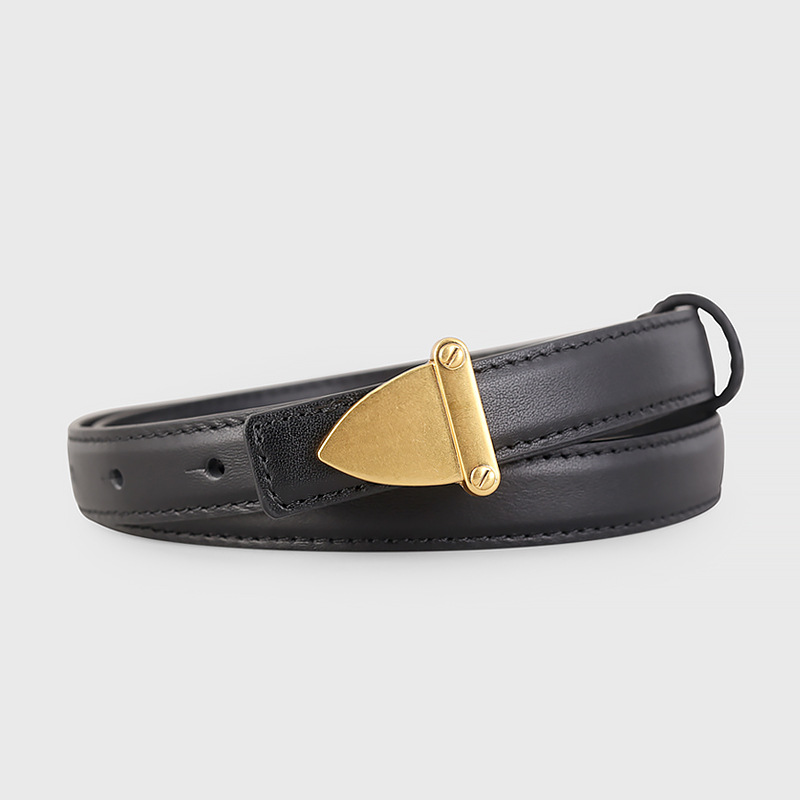 Leather Belt with Golden Buckle 2