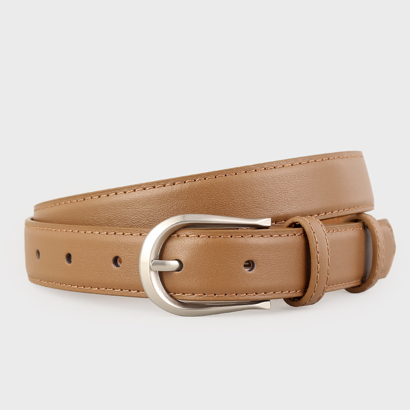 Classic Leather Belt with Silver Buckle 4