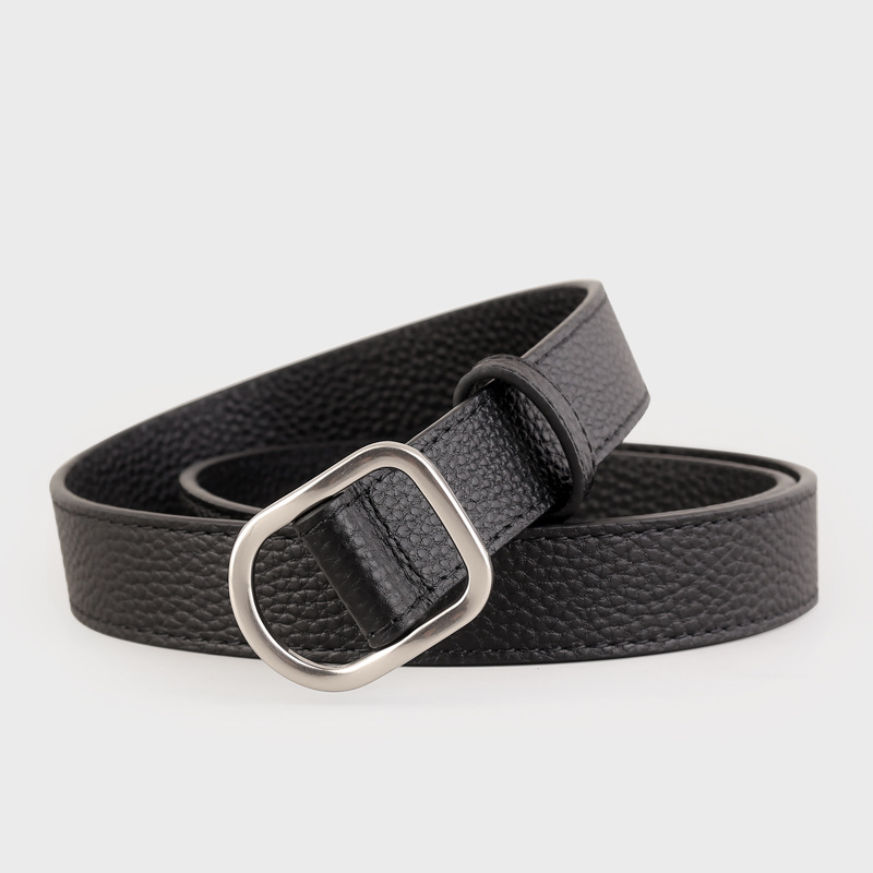 Leather Belt with Silver Buckle 2