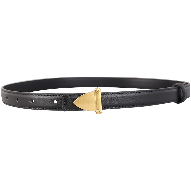 Leather Belt with Golden Buckle 4
