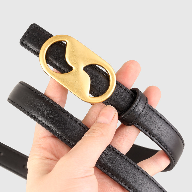 Leather Belt with Golden Buckle 3