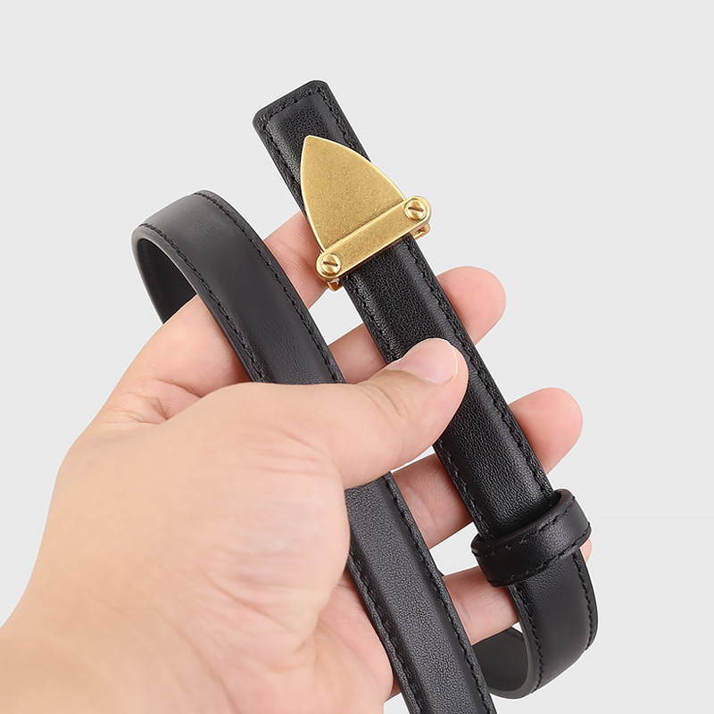 Leather Belt with Golden Buckle 3