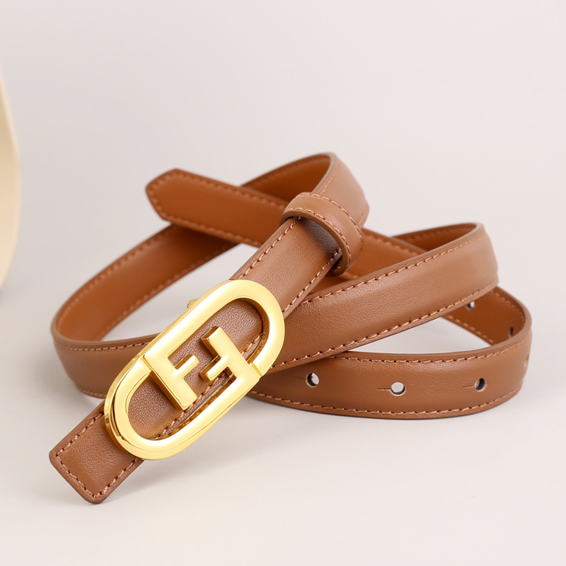 Leather Belt with Golden Buckle 3