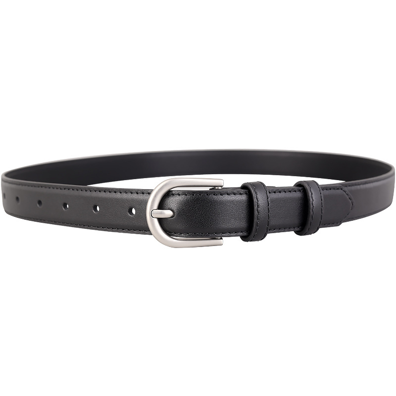 Leather Belt with Silver Buckle 3