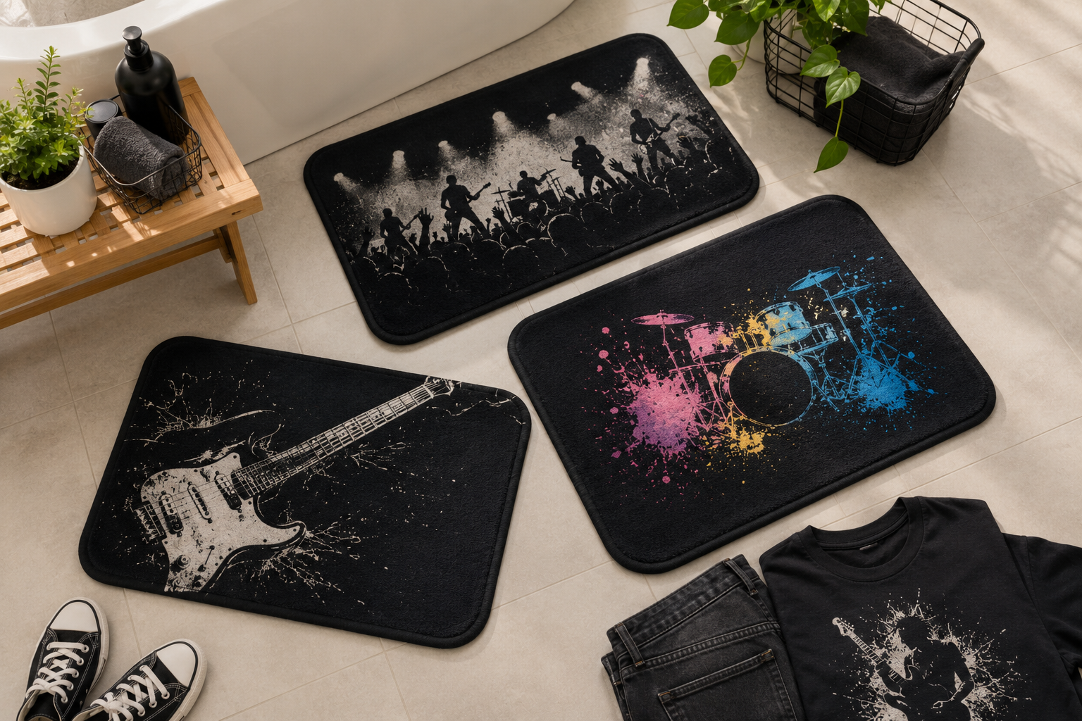 Band merch ideas: Bath Mats Band Merch