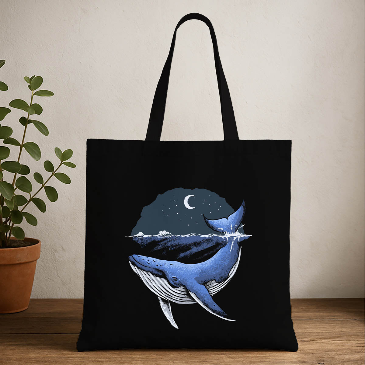 Blue Whale Ocean Theme Tote Bag 2