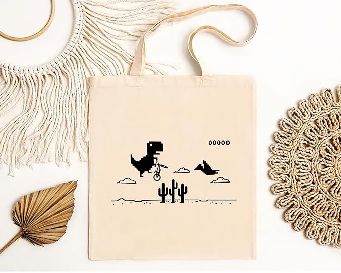 Cool T-Rex Dino Cotton Tote Bags 2