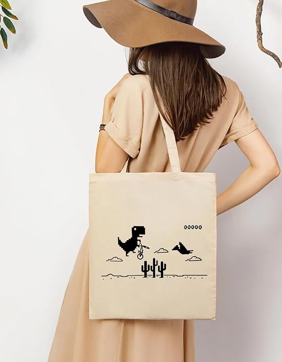 Cool T-Rex Dino Cotton Tote Bags 4