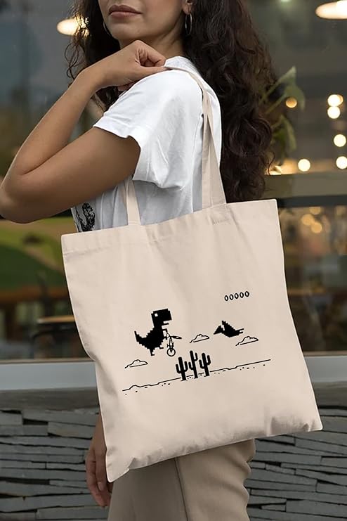 Cool T-Rex Dino Cotton Tote Bags 3