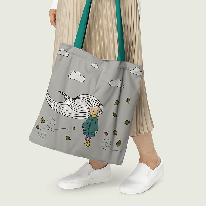 Little Girl Canvas Tote Bags 3