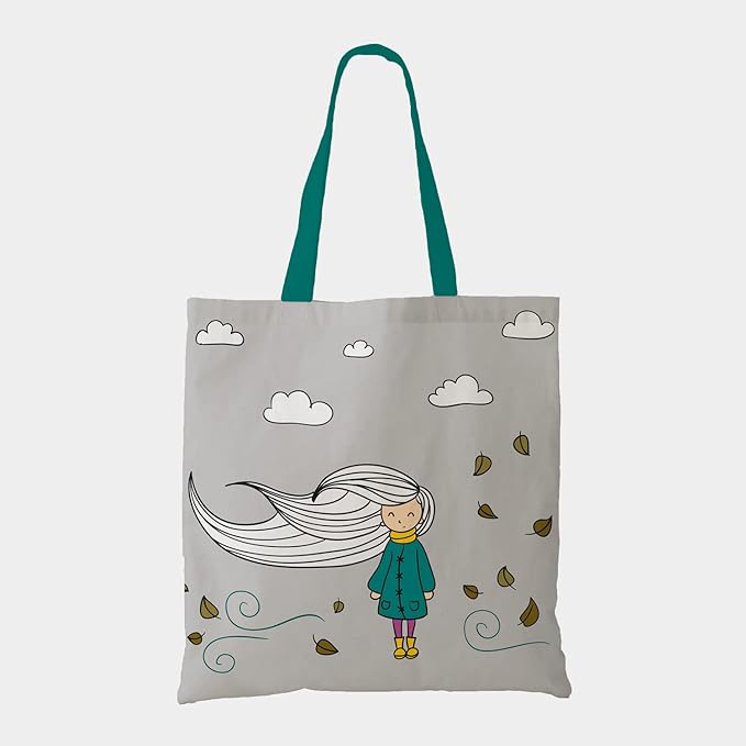 Little Girl Canvas Tote Bags 5