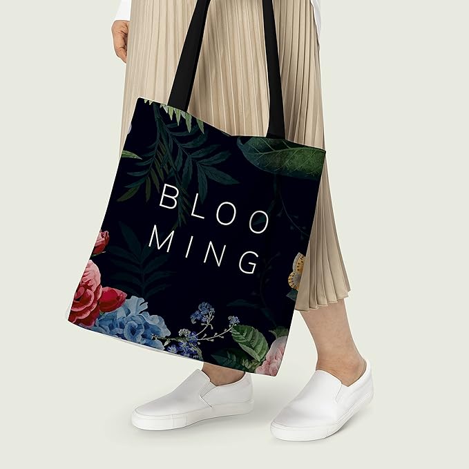 Blooming Cotton Canvas Tote Bags 3